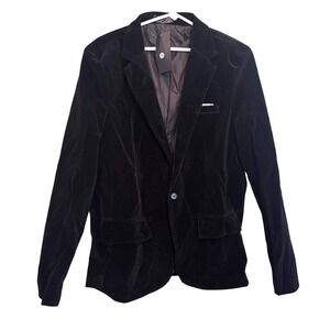 NWT Mens Executive Business Corporate Office Velvet Blazer Jacket Black Size 2XL
